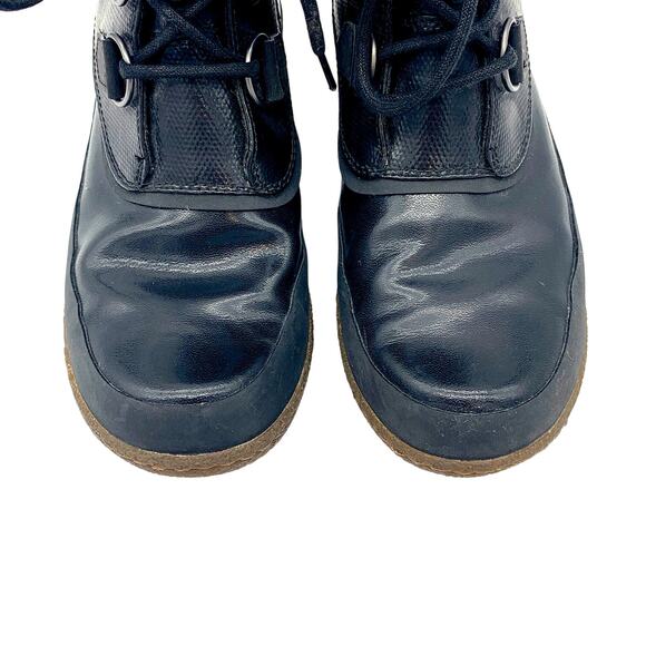 Sorel Joplin Waterproof Lace Up Slick Shine Rain Duck Boot Black Brown 7.5 - Picture 4 of 13